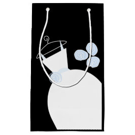 結婚ズガウンブルー抱き枕ブラック スモールペーパーバッグ