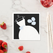 結婚ズガウンブルー紙ナプキンブラック スタンダードカクテルナプキン (インサイチュ)