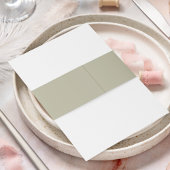 結婚ズクラシックシンプルセージ緑モノグラム 招待状ベリーバンド