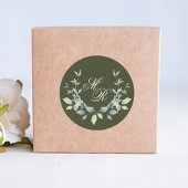 結婚ズグリーンモノグラムクラシックカスタム ラウンドシール