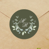 結婚ズグリーンモノグラムクラシックカスタム ラウンドシール