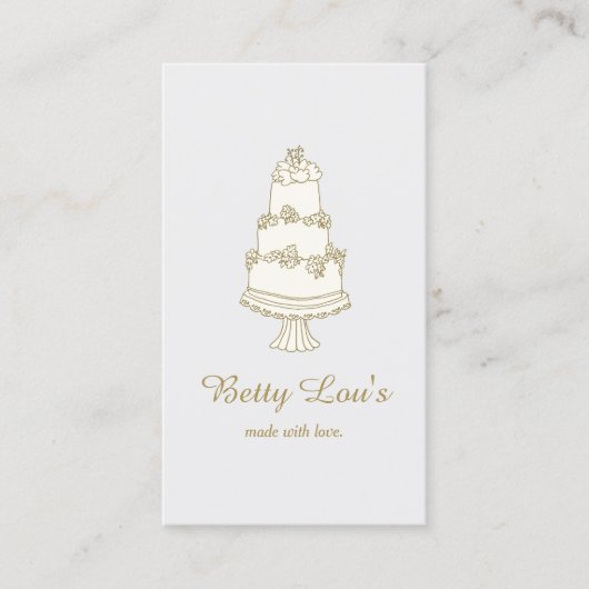 結婚ズケーキデコレータペストリーショップベーカリー 名刺 (正面)