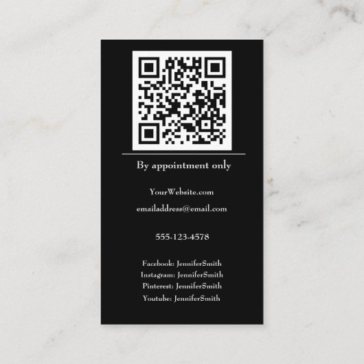 結婚ズケーキデザイナーシェフエレガントベーカリーカスタム 名刺 (裏面)