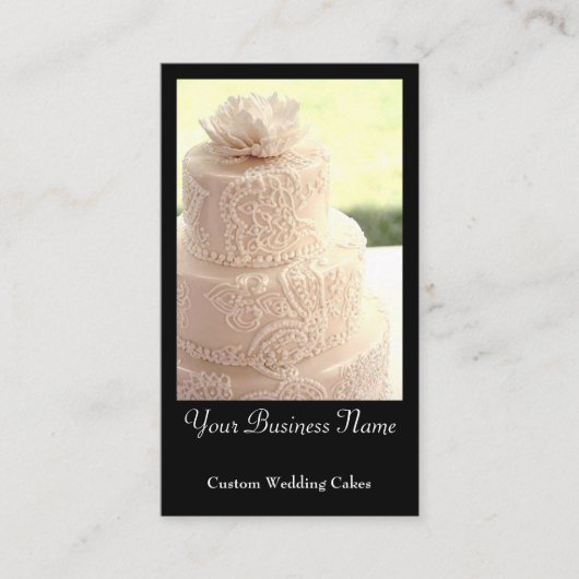 結婚ズケーキデザイナーシェフエレガントベーカリーカスタム 名刺 (正面)