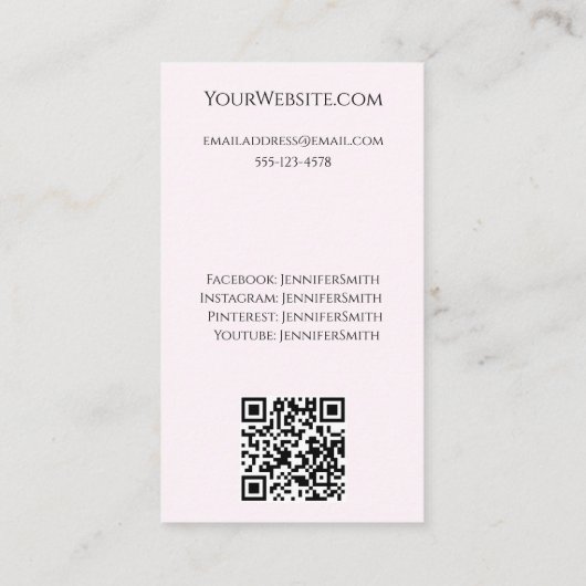 結婚ズケーキベーカリーピエレガントンクカスタムQRコード 名刺 (裏面)