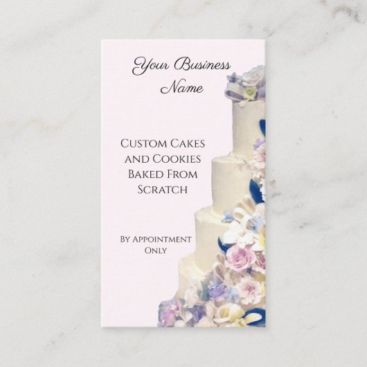 結婚ズケーキベーカリーピエレガントンクカスタムQRコード 名刺 (正面)