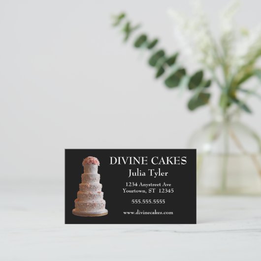 結婚ズケーキ&ピンクローゼズベイカーベーカリーケーキショップ 名刺 (スタンド正面)