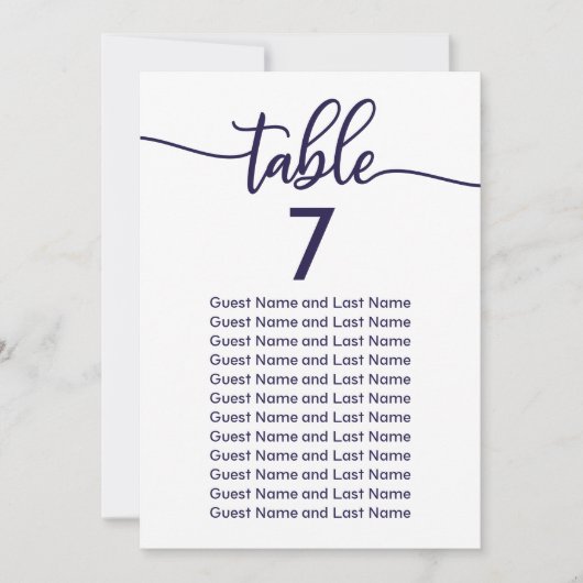 結婚ズゲストシーティングシエレガントックネイビーブルー 招待状 (正面)