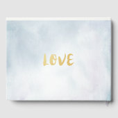 結婚ズゲストブックウォーターカラーティール（緑がかった色）金ゴールドアゲートゲード ゲストブック (裏面)