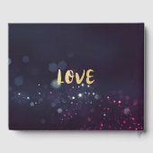 結婚ズゲストブックシックフローラパープルスパークルライト ゲストブック (裏面)