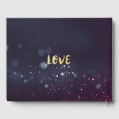 結婚ズゲストブックシックフローラパープルスパークルライト ゲストブック (裏面)