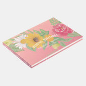結婚ズゲストブックバラフラワーズピンク金ゴールドグリッター ゲストブック (コーナー)