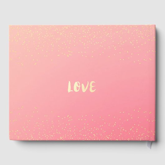 結婚ズゲストブックバラフラワーズピンク金ゴールドグリッター ゲストブック (裏面)