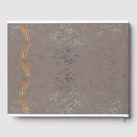 結婚ズゲストブックフェイク金ゴールド&ダークグリーン ゲストブック (裏面)