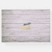 結婚ズゲストブック水カラーフローラ素朴ウッド ゲストブック (裏面)