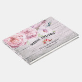 結婚ズゲストブック水カラーフローラ素朴ウッド ゲストブック (コーナー)