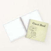 結婚ズゲストブック – クリームフローラデザイン ノートブック (内部)