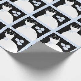 結婚ズゴウンブルーブラックパステル ラッピングペーパー