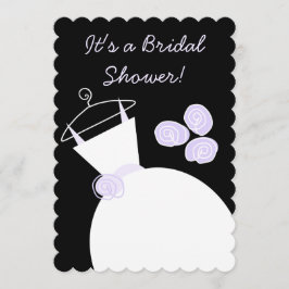 結婚ズゴーンパープルブライダルシャワーブラックパステル 招待状