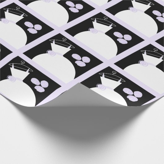 結婚ズゴーンパープルブラックパステル ラッピングペーパー (角)