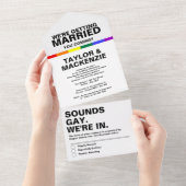 結婚ズサウンドゲイおもしろいレインボープライド オールインワン招待状 (貼ってはがせる)