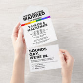 結婚ズサウンドゲイおもしろいレインボープライド オールインワン招待状 (貼ってはがせる)