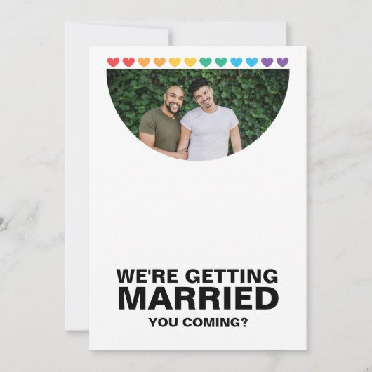 結婚ズサウンドゲイおもしろいレインボープライド 招待状 (正面)