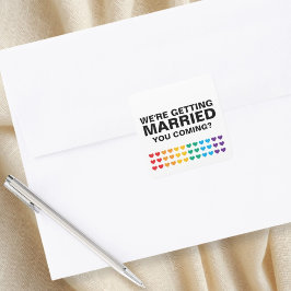 結婚ズサウンドゲイレインボーハートプライド スクエアシール