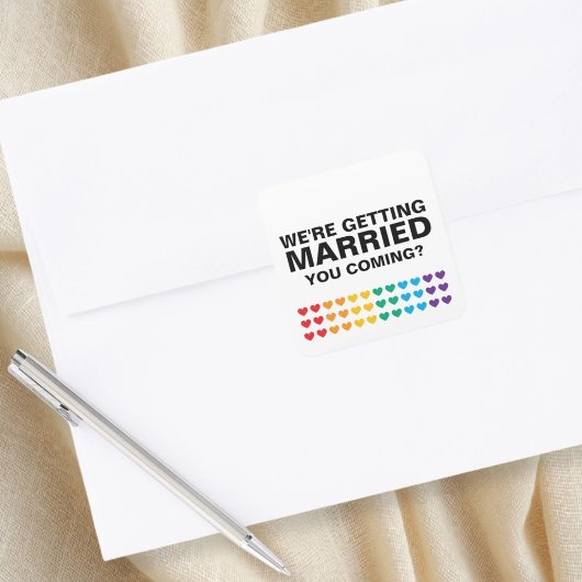 結婚ズサウンドゲイレインボーハートプライド スクエアシール