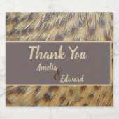 結婚ズサンキューアニマルプリントフェザーゲスト ビールラベル (シングルラベル)