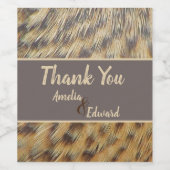 結婚ズサンキューアニマルプリントフェザーゲスト ワインラベル (シングルラベル)