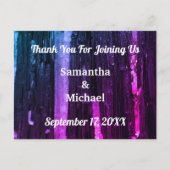 結婚ズサンキューネオンストライプゲストモダン ポストカード (正面)