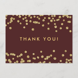 結婚ズサンクユー金ゴールドグリッター紙吹雪マルサラ サンキューカード