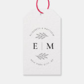 結婚ズシエレガントックモダンシンプルモノグラム ギフトタグ (裏面)