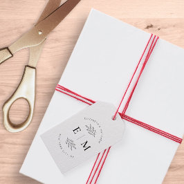 結婚ズシエレガントックモダンシンプルモノグラム ギフトタグ