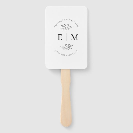 結婚ズシエレガントックモダンシンプルモノグラム ハンドファン (裏面)