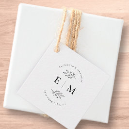 結婚ズシエレガントックモダンシンプルモノグラム フェイバータグ