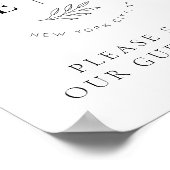 結婚ズシエレガントックモダンシンプルモノグラム ポスター (角)