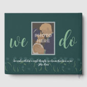 結婚ズシックモダンエレガントシンプルエメラルド ゲストブック (裏面)