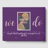 結婚ズシックモダンエレガントシンプルラベンダーパープル ゲストブック (裏面)