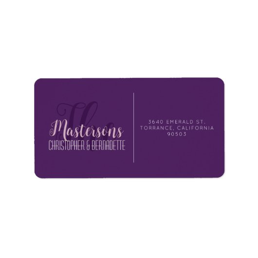 結婚ズシックモダンエレガントシンプルラベンダーパープル ラベル (正面)