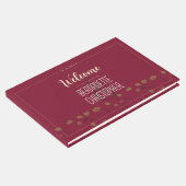 結婚ズシックモダンエレガントシンプル赤ワイン ゲストブック (コーナー)
