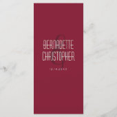 結婚ズシックモダンエレガントシンプル赤ワイン メニュー (裏面)