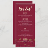 結婚ズシックモダンエレガントシンプル赤ワイン メニュー (正面/裏面)