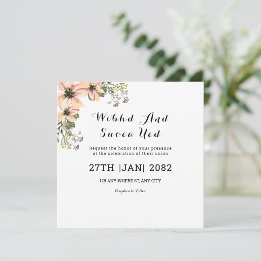 結婚ズスクエアゲート折り招待状カードデザイン 招待状 (スタンド正面)