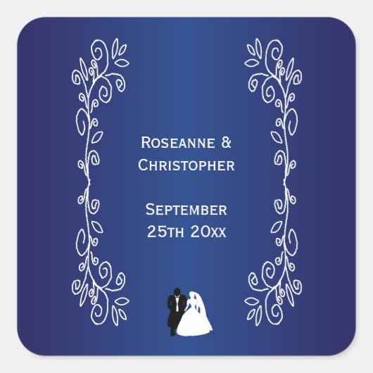結婚ズスクエア王室のステッカー スクエアシール (正面)