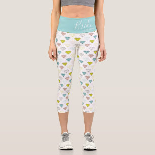 結婚ズダイヤモンドシックモダンブライドパーソナライズされた カプリレギンス