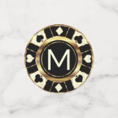 結婚ズトランプのポーカーチップ – アイボリー&ブラック コンフェッティ (スモール正面)