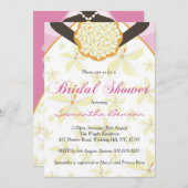 結婚ズドレカスタムスブライダルシャワー招待状ピンク 招待状 (正面/裏面)
