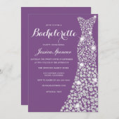 結婚ズドレスバチェロレッテパープル招待状 招待状 (正面/裏面)